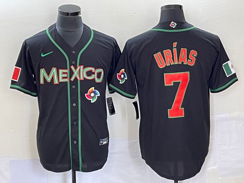 Men 2023 World Cub Mexico #7 Urias Black red Nike MLB Jersey15->more jerseys->MLB Jersey